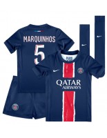 Paris Saint-Germain Marquinhos #5 Hjemmedraktsett Barn 2024-25 Korte ermer (+ bukser)